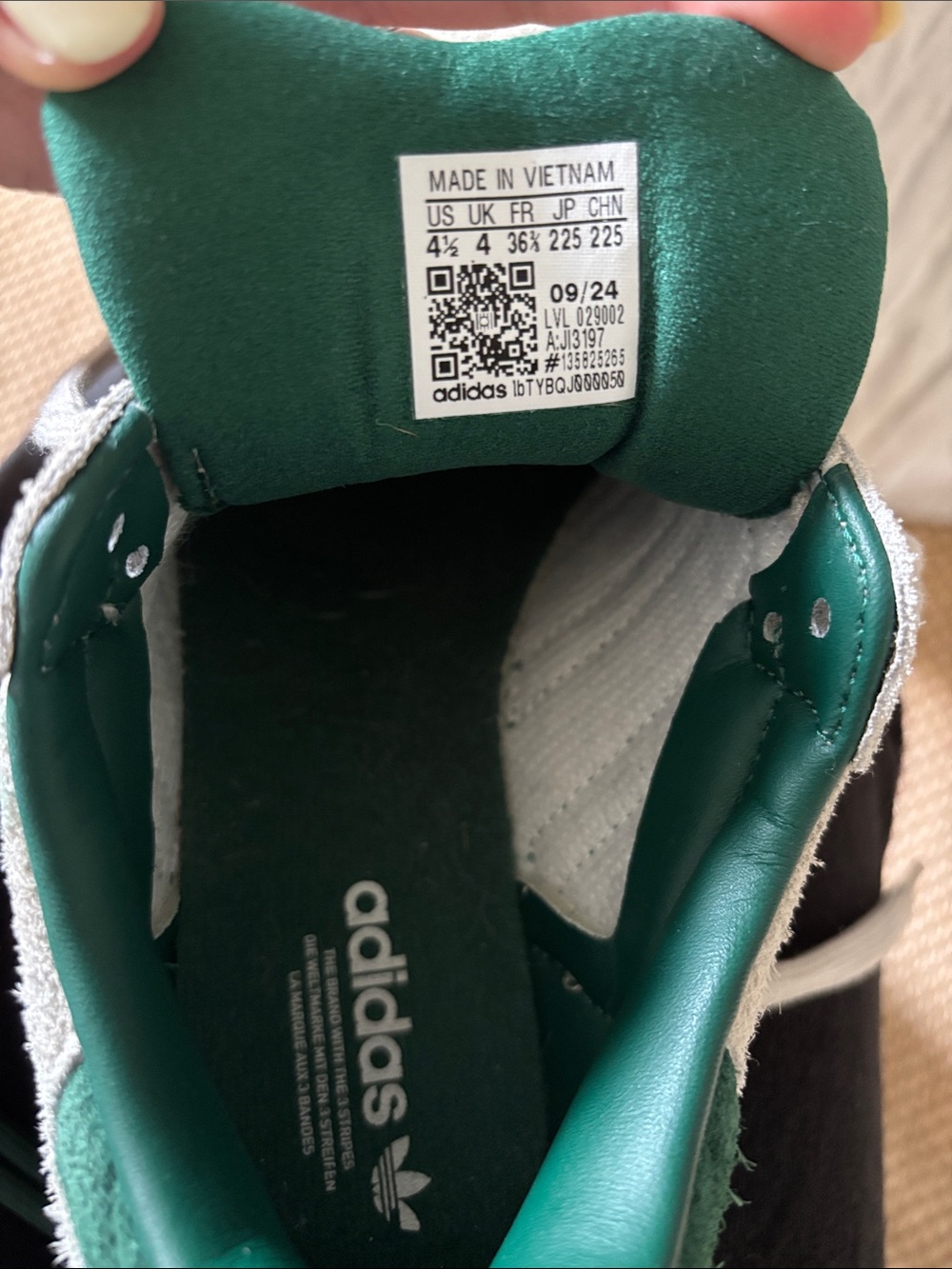 adidas Samba XLG Athletic Shoe - Putty Grey / Collegiate Green / Gum - Picture 6 of 6